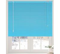 Aluminium Venetian Roller Curtains 25MM Metal Slats Blackout Blinds for Windows Mini 18" 23" 29" 32" 35" 48" 64" 72" UV Protection Window Shades Door Blinds for Indoor Bedroom Office(Blue)