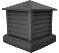 Aluminium Ventilation Square Rain Cap, Aluminium Chimney Cap Louvre Model Anti-Inversion Ventilating Smoke Pipe Smoke and Rainproof Villa and Townhouse Roof(30cm/11.8x11.8in)