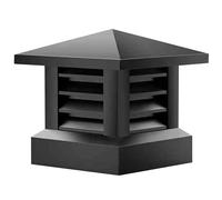 Aluminium Ventilation Square Rain Cap, Aluminum Alloy Chimney Cover with Rainproof Tapered Top for Outside Chimney Flue Cover to Fit Existing Flue Tile(18x18 Inch/45x45cm)