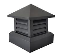 Aluminium Ventilation Square Rain Cap, Smoke and Rainproof Villa and Townhouse Roof Aluminium Chimney Cap Louvre Model Anti-Inversion Ventilating Smoke Pipe(30cm/11.8x11.8in)