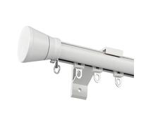 Aluminium Wall Mounted Curtain Track for Bay Windows, Sliding Curtain Rail, Track System for Curtains for Living Room Bedroom Room Divider (White a 230cm/7.5ft(2x115cm))