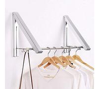 Aluminium Wall Mounted Foldable Folding Clothes Rack - Triangle Hanger - Retractable Clothes Hanging Airer - Indoor Outdoor