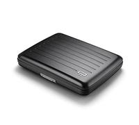 Aluminium Wallet, Large Capacity, RFID Protection. Model: OSLO LARGE | Hidden compartment for cash, coins and documents. Instant card access. Secure metal clasp. Holds up to 10 cards & bills.