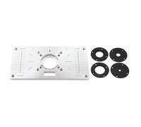 Aluminium Wear Resistant Router Table Insert Plate with Rings for Woodworking Benches Milling Trimming Machine, Easy Matching for Precision Machined Woodworkers (Black)