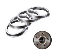 Aluminium Wheel Spigot Rings Set of 4, Hub Centric Rings Spacer OD 70.5mm ID 66.1mm, Silver Tone Centre Line Reducer Bushes for Car Hub Bore Adapter,