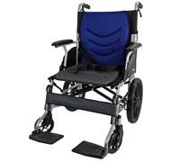 Aluminium Wheelchair, Lightweight Folding Compact Wheelchair with Hand Brake and Cushion