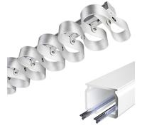 Aluminium White S-Wave Drapery Rail System for Windows, Wall Mount Ceiling Track Kit with Hooks, Ripplefold Snap Track With Tape Set for Living Room Bedroom Room Divider(400cm(13.1ft),145mm)