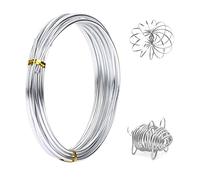 Aluminium wire 1mm x 20m, Bendy Craft Wire, Silver Plated Jewellery Wire, Flexible Modelling Wire Suitable for DIY Sculptures, Jewelry Making, Wire Weaving and Wrapping