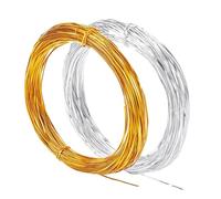 Aluminium Wire 40mm 18ft/1m Gold Silver Cloisonné Enamel Wire 0.4mm Thickness for DIY Jewellery Making (65.6ft/Roll)