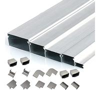 Aluminium Wire Channels, 5m Aluminum Cable Trunking For Floor Wall Mount Indoor Outdoor(25x15mm(0.98"x0.59"))