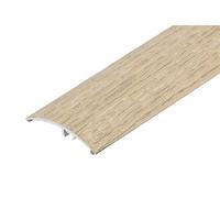 Aluminium Wood Effect Transition Strip Carpet Cover 47x930mm (3.05ft) Door Floor Threshold 5in1 Installation TMW Profiles (Light Oak)
