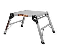 Aluminium Work Platform 600 x 600mm Large Wide Step Up Platform 150kg Capacity 2 Step Ladder Stool Lightweight Foldable Design With Secure Locking Indoor Outdoor Usage TOUGH MASTER