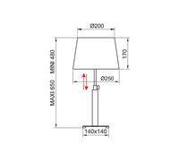 Aluminor Quatro Up table lamp grey oak/chrome