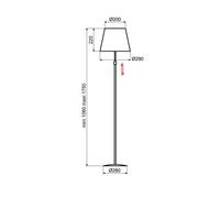 Aluminor Store floor lamp, black/black