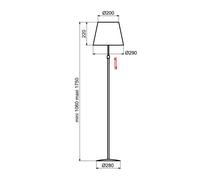 Aluminor Store floor lamp, black/red