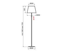 Aluminor Store floor lamp, white/red