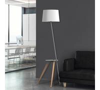 Aluminor Trio floor lamp with a shelf and USB