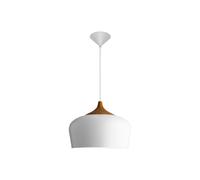Aluminor Voltige pendant light, white with wooden detail