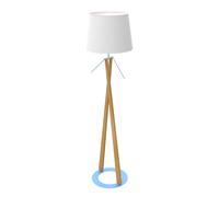 Aluminor Zazou LS floor lamp, fabric lampshade, blue base