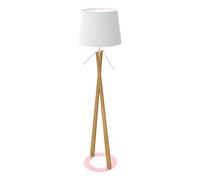 Aluminor Zazou LS floor lamp, fabric lampshade, pink base