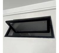 Aluminud Horizontal Swivel Bathroom Ventilat Window with Fluted s F Mount Replacement for le Homes (Black 60x50cm 23.6x19.7in)