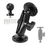 Aluminum 1" Ball Mount for Garmin Striker 4, Fish Finder Mount with AMPS Round Plates & T-Bolt Track Base, Medium Arm Marine Electronic Holder Compatible with Lowrance, Raymarine