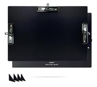 Aluminum 11x17 Clipboard A3 Metal Stainless Hangable Clipboards with 3 Clips Art Pen Holder Extra Large Clip Board for Business Medical Professionals Workshop (Black, A3)