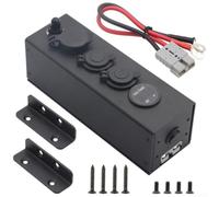 Aluminum 12V Socket Dual USB Voltage Display