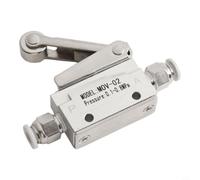 Aluminum 2 Way 2 Position Pneumatic Roller Valve 1/8 Inch On-Off Switch MOV-02 for Industrial Use