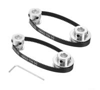 Aluminum 2GT Timing Pulley : 20T and 36T 8mm Bore Synchronous Wheels with 2 x 200mm 6mm Belts for 3D Printer Carriages and Linear Stages