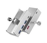 Aluminum 4-Port USB 3.0 Hub External Dock Station Clip-On Splitter Adapter For PC Desktop Monitor