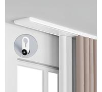 Aluminum 5.5m Double ain Track Set - Ceiling Mount, Silent Gliding System, Ideal for Living Room & Bedroom ains, Versatile White h, Easy Inllat.