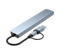 Aluminum 8-Port USB C Adapter With 4 USB Port Splitter Small Card Reader And 3.5 Auditory Port Efficient Type C Docking Station