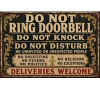 Aluminum 8x12 Inch "Do Not Ring the Doorbell" No Soliciting Sign for Home, Kitchen, Bar, Office, No Uninvited Guests