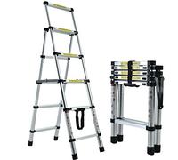 Aluminum A-Frame 2 Ways Combination Ladder - Lightweight, 150KG Capacity, Telescopic Extension for Home, Kitchen, Office