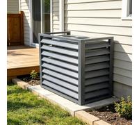 Aluminum AC Privacy Fence Screen for Mini Split Units | Louvered Heat Pump Screen for Indoor, Outdoor and Garden Use(A,100cm/39.3in,0.6mm/0.023in)