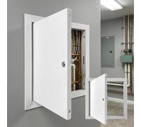 Aluminum Access Panel 40 * 40cm, Metal Inspection Hatch with Key Lock for Ceiling & Wall, Flush Fit Revision Door, Professional Drywall Access Panel for Plumbing(White,35x40cm)