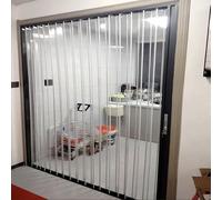 Aluminum Accordion Doors with Fully Transparent Acrylic Glass Interior HD Folding Sliding Door for Staircases Hallways Doorway with Black Frame Keeps Out Hot & Cold Air(94x203cm/37x80in)