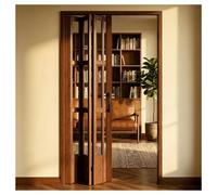 Aluminum Accordion Foldable Door Interior and Hardware Kit | With 2 Handles, Sound Proof Louvre Room Divider Gate for Entry Doorway(1219x2032mm)