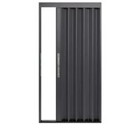 Aluminum Accordion Folding Door Set Complete with Hardware Handle & LatchGray Left 1410x2030mmDurable SpaceSaving Design for Easy Access