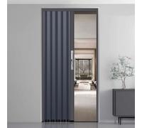 Aluminum Accordion Interior Doors with Lock - Customizable Space-Saving Folding Doors for Kitchen Bedroom Bathroom (100 x 210 cm)