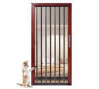 Aluminum & Acrylic Concertina Folding Doors 30x80 32x80 34x80 48x80 Inch - Cat Proof Bi-fold Interior Sliding Doors with Oak Effect Finish (74x80in/188x203cm)