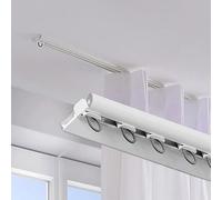 Aluminum ain Track 1m-4.8m Ceiling Rail Silent Single-Track for Room Divider & Bathroom White 4.6ft/140cm Length