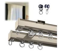 Aluminum ain Track 2-Lane Ceiling Mount Rod for Heavy-Du Sliding ains Ceiling or Wall Inllat t for Window Treatments Versatile Drapery Solut