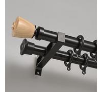 Aluminum ain Track 2-Layer Room Divider Rod Easy Install Modern Design for Living Room & Outdoor Black 4.4m (14.4ft) - Ideal for Farmhouse Sle