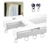 Aluminum ain Track Heavy-Du 2-Layer Ceiling Mount for Sliding ains Wall or Ceiling Inllat t for Home and Office Decor