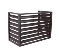 Aluminum Air Conditioner and Heat Pump Cover, 3 Panels Mini Split Air Conditioner Fence Screen for Outside Units, Noise Reduction AC Unit Cover,100x70x50cm,Black (White 1 (Bro