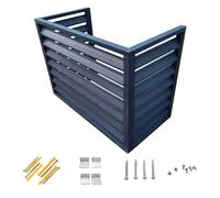 Aluminum Air Conditioner and Heat Pump Cover, Air Conditioner Privacy Fence, Apartment Exterior Wall Air Conditioning Rack, Suitable for Courtyard, Outdoor (Color : Gray+3 sides, Size : 2-3p)