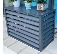 Aluminum Air Conditioner and Heat Pump Cover, Mini Split AC Unit Cover for Outside Units, Shelf Plant Stand, Outdoor Noise Reduction, Suitable for Outdoor (Color: Gray Flat R)