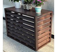 Aluminum Air Conditioner and Heat Pump Cover , Mini Split Air Conditioner Cover for Outside Units , Full Winter Outdoor Protection , outer materia , Suitable for indoor and outdoor ( Color : Brown fla
